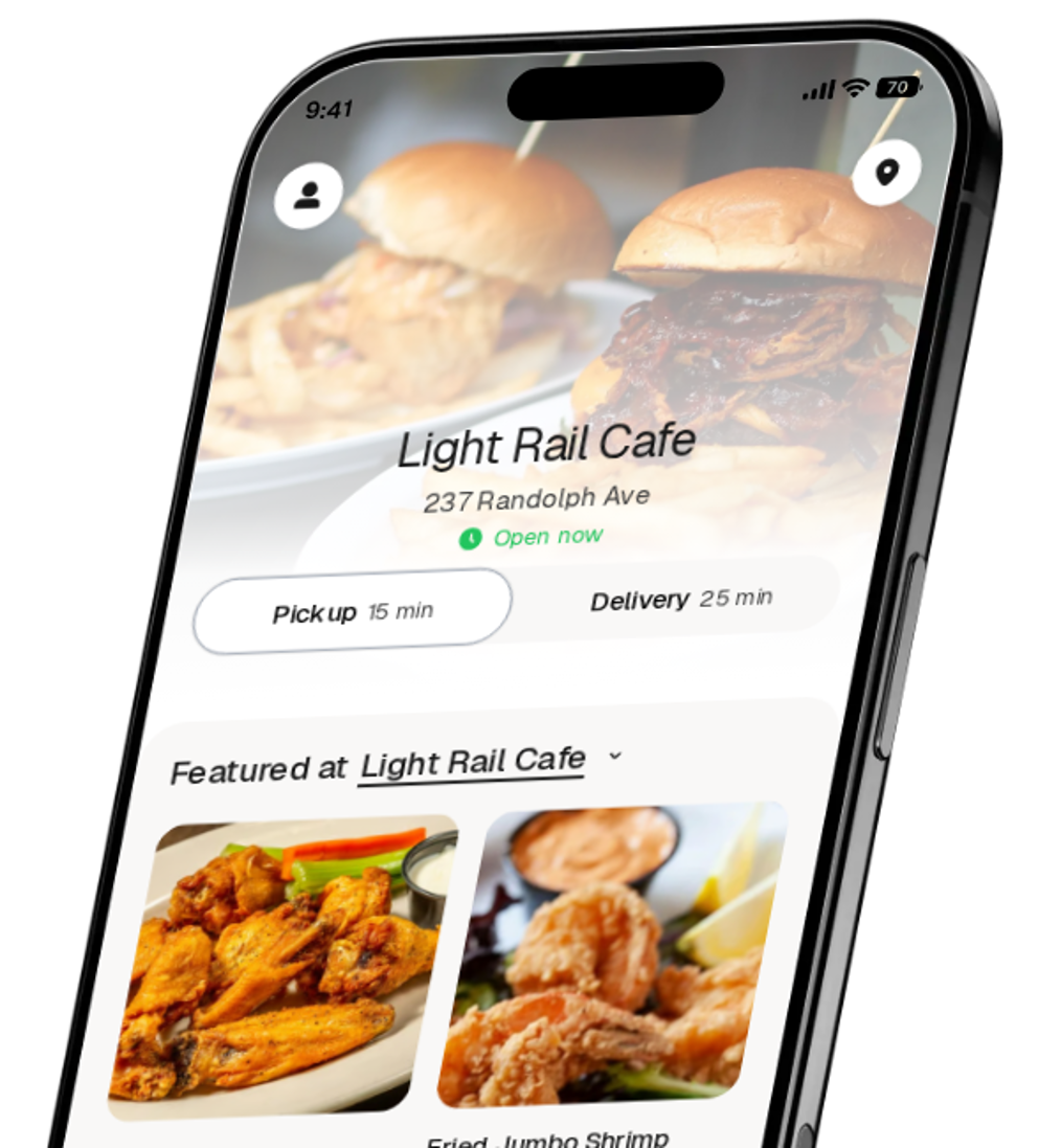 Light Rail Cafe app preview